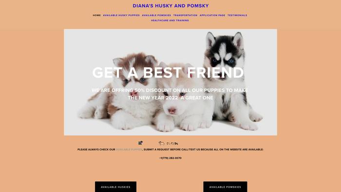 Dianashuskyandpomsky.us - Husky Puppy Scam Review