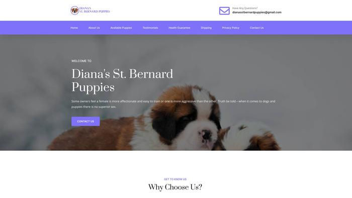 Dianasstbernardpuppies.com - Saint Bernard Puppy Scam Review