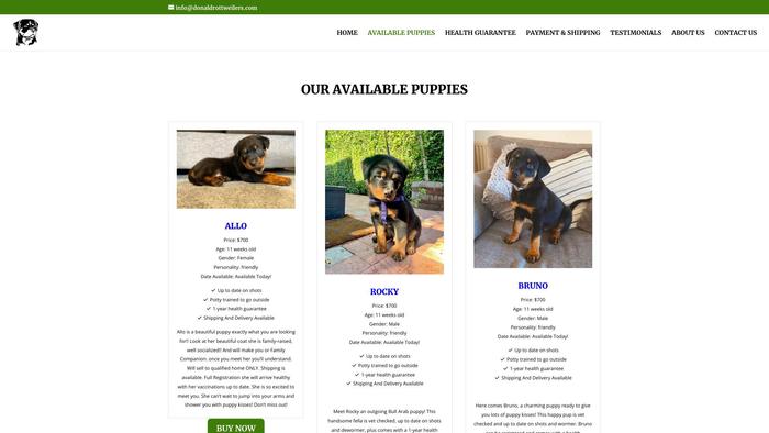 Donaldrottweilers.com - Rottweiler Puppy Scam Review