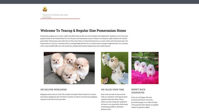 Teacupandregularsizepomeranian.com - Pomeranian Puppy Scam Review