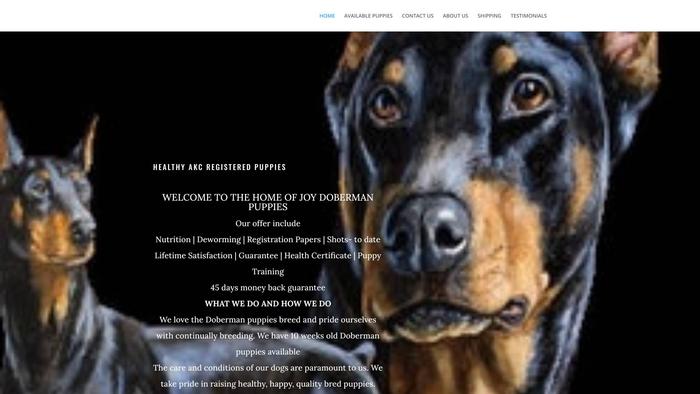 Thehomeofjoy.com - Doberman Pinscher Puppy Scam Review