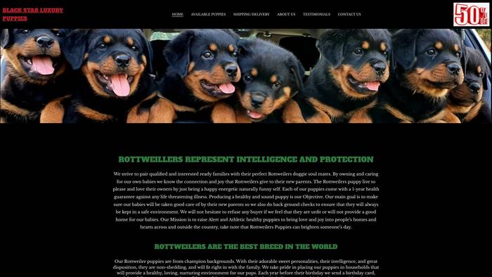 Blackstarluxurypuppies.com - Rottweiler Puppy Scam Review