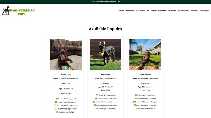 Royaldobermanpups.com - Doberman Pinscher Puppy Scam Review