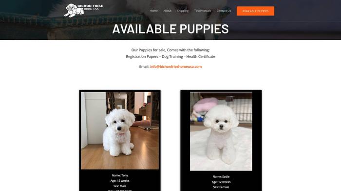 Bichonfrisehomeusa.com - Bichon Frise Puppy Scam Review