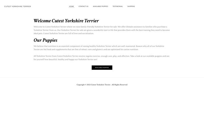 Cutestyorkshireterrier.com - Terrier Puppy Scam Review