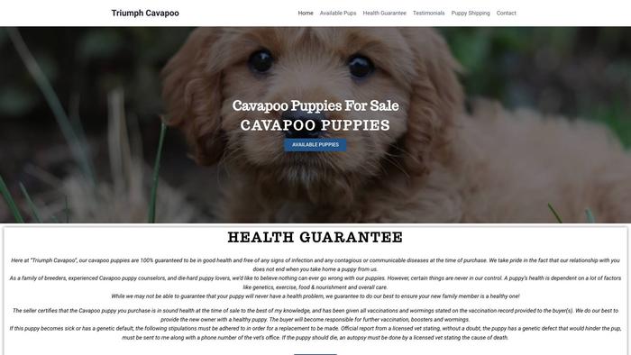 Triumphcavapoo.com - Cavapoo Puppy Scam Review