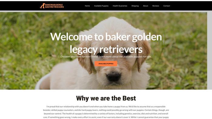 Bakergoldenlegacyretrievers.com - Golden Retriever Puppy Scam Review