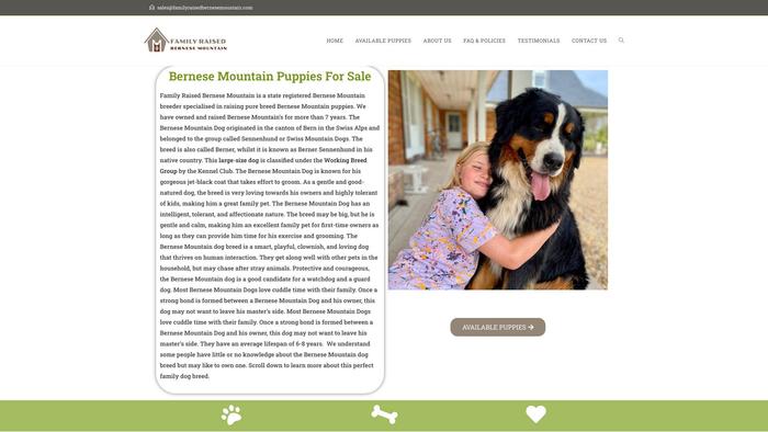 Familyraisedbernesemountain.com - Bernese Mountain Dog Puppy Scam Review