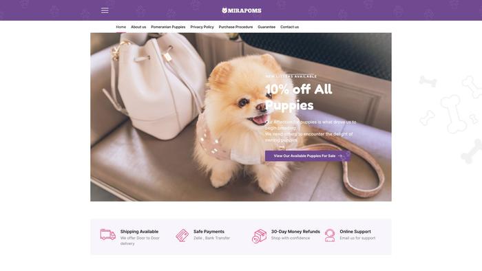 Mirapoms.com - Pomeranian Puppy Scam Review