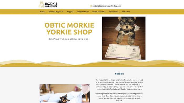 Obticmorkieyorkieshop.com - Yorkshire Terrier Puppy Scam Review