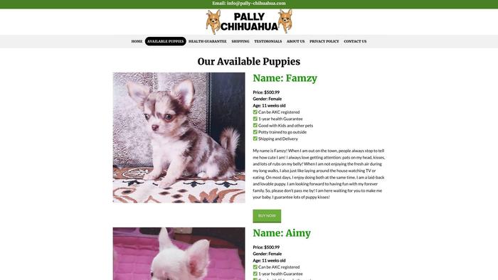 Pally-chihuahua.com - Chihuahua Puppy Scam Review