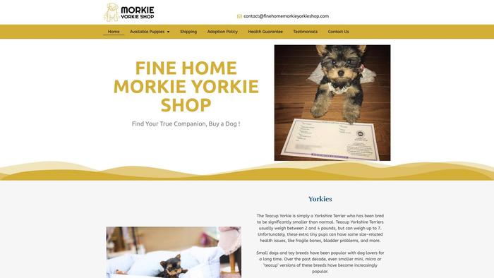 Finehomemorkieyorkieshop.com - Yorkshire Terrier Puppy Scam Review