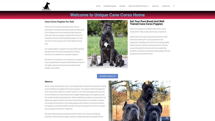 Uniquecanecorso.com - Cane Corso Puppy Scam Review