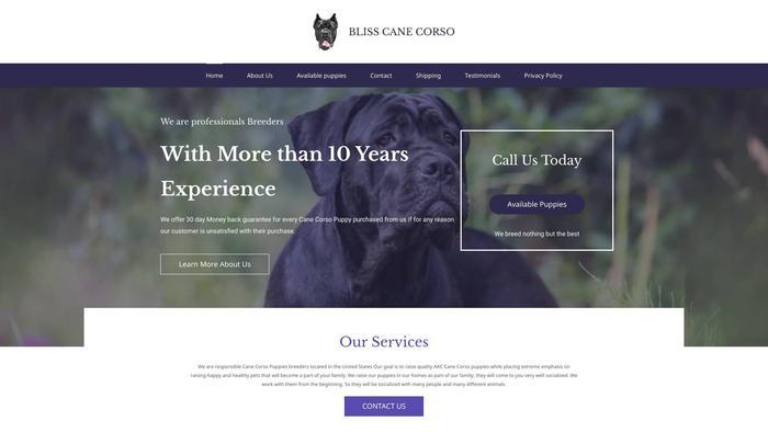 Blisscanecorso.com - Cane Corso Puppy Scam Review