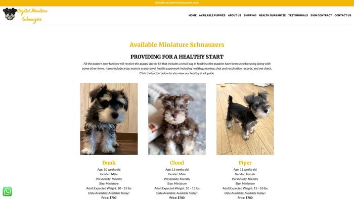 Crystalminischnauzers.com - Schnauzer Puppy Scam Review