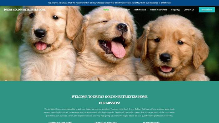 Drewsgoldenretrievershome.com - Golden Retriever Puppy Scam Review