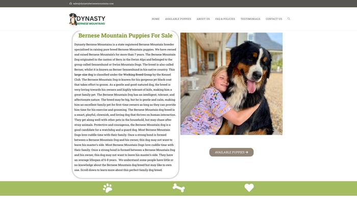 Dynastybernesemountains.com - Bernese Mountain Dog Puppy Scam Review