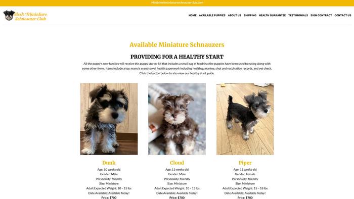 Sleekminiatureschnauzerclub.com - Schnauzer Puppy Scam Review